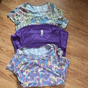 LuLaRoe Classic Short Sleeve Tops - Multicolor Floral and Geometric